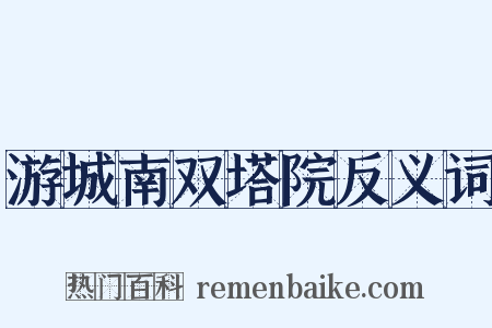 游城南双塔院反义词是什么意思的图片